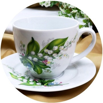 800 FILIŻANKA 400 + SPODEK 16 Konwalia RITA MALCER