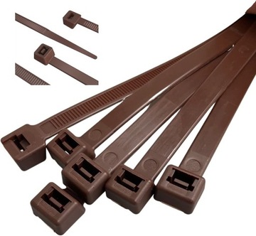 100SZ. OPASKI KABLOWE BRĄZOWE TRYTYTKI OPASKI ZACISKOWE TRYTKI UV 4,8X250