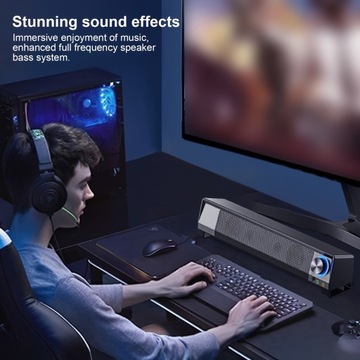 Стереозвуковая панель, компьютерный динамик с питанием от USB, регулятором громкости, наушниками