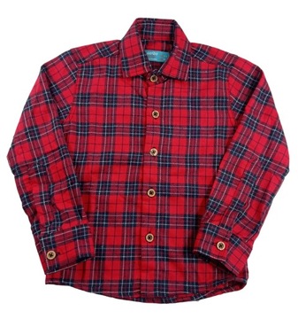 Koszula chłopięca czerwona kratka 92