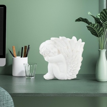 Ваза для цветов со скульптурой ангела, винтажная смола