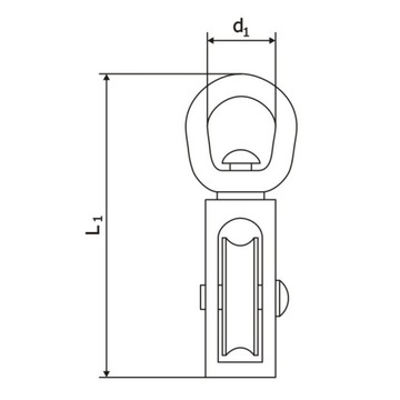 Никелированный вертлюг с одним шкивом 1/2 дюйма и вертлюгом для веревок 30 кг