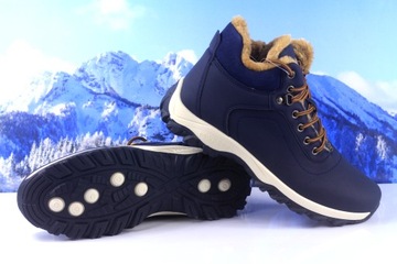 Buty zimowe ocieplane męskie młodzieżowe śniegowce solidne trzewiki