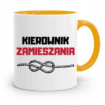 KUBEK ŻÓŁTY DLA KIEROWNIKA KIEROWNIK ZAMIESZANIA z Nadrukiem ze Zdjęciem