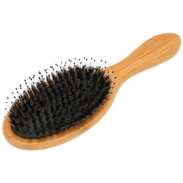 Портативная щетка для волос с деревянной ручкой