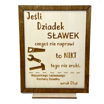 TABLICZKA RAMKA DZIEŃ DZIADKA PREZENT + IMIĘ