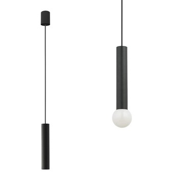 Nowodvorski Lampa wisząca zwis BATON M czarna tuba na E27 do jadalni