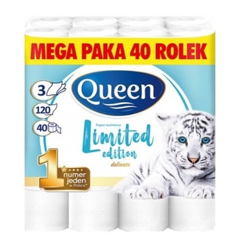Queen papier toaletowy MEGA PAKA 40 ROLEK 3 warstwy