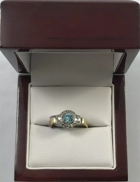ZŁOTY PIERŚCIONEK 1SZT 3,25G R:18 585 CERTYFIKAT RUTYL DIAMENTY