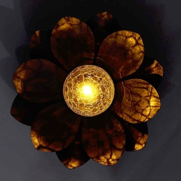 Lampa Solarna LED Lotos Kwiat Duża Świecąca Kula Ozdobna Leżąca