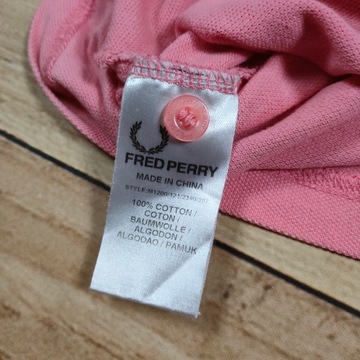 FRED PERRY Koszulka Polo Męska Róż Logo r. S