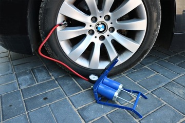 ДВУХПОРШНЕВОЙ АВТОМОБИЛЬНЫЙ ВЕЛОСИПЕДНЫЙ НОЖНОЙ НАСОС С МАНОМЕТРОМ TUV + ФИТИНГИ