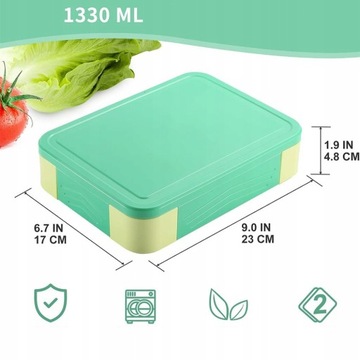 SUNDAY BOX ДЛЯ ЕДЫ, ЗЕЛЕНЫЙ, 1300 МЛ