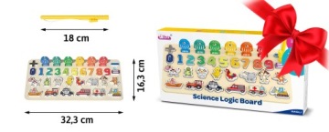 ДВУХСТОРОННЯЯ РАЗВИВАЮЩАЯ ДОСКА-ИГРУШКА-ПАЗЗЛ РЫБАЛКА RICOKIDS