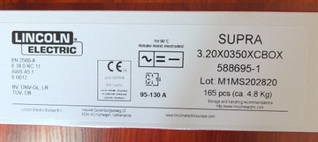 Рутиловые электроды Lincoln Supra E6012 Ø3,2; 4,8 кг