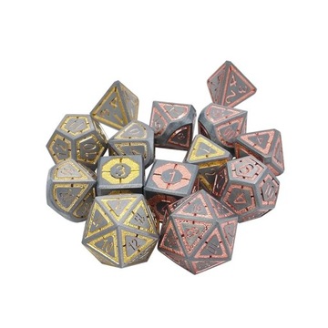 KRASNOLUDZKA TWIERDZA ZESTAW 7 METALOWYCH KOŚCI RPG