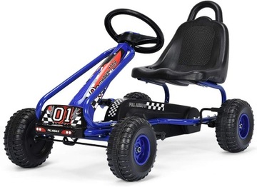 Gokart dla dzieci na pedały, zabawki do jeżdżenia na 4 kołach napędzane pedałami, samochód wyścigowy na pedały