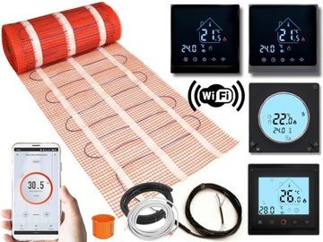 Mata grzejna grzewcza pod płytki 13m2 170Wm Zestaw Sterownik Termostat WIFI