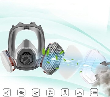 ПРОТИВОГ ПОЛНАЯ МАСКА МАСКА ДЛЯ ПОКРАСКИ РЕСПИРАТОР 6800 ПРОТИВОПЫЛЕВАЯ МАСКА С ФИЛЬТРОМ