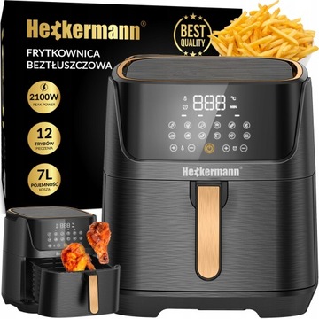 FRYTKOWNICA BEZTŁUSZCZOWA PIEKARNIK AIR FRYER FRYTOWNICA DUŻA 2100W XXL 7L