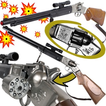 GONHER METALOWA STRZELBA HUKOWA NA KAPISZONY KOWBOJSKA KARABIN 8 - STRZAŁÓW