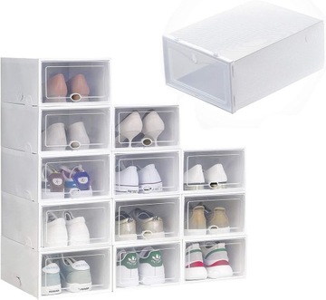 10 x pudełko pojemnik organizer szafka regał na buty z klapą drzwi biały
