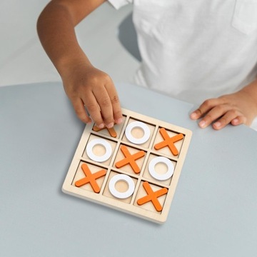 6xTic TAC Toe Деревянная настольная игра XO Шахматная настольная игра Интерактивная 4 предмета