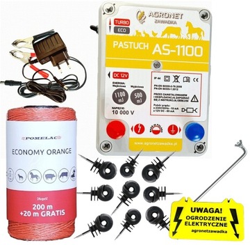 PASTUCH ELEKTRYCZNY KOMPLETNY ZESTAW PSY KONIE