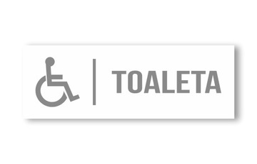 Tabliczka Toaleta Inwalida WC 20x7 PCV 3mm UV