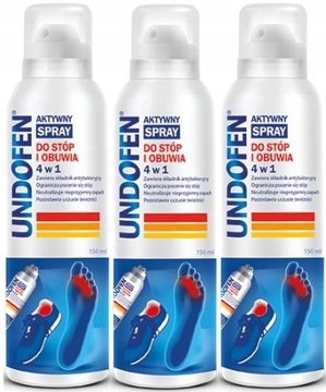 UNDOFEN 4w1 spray do stóp i obuwia 3 x 150 ml