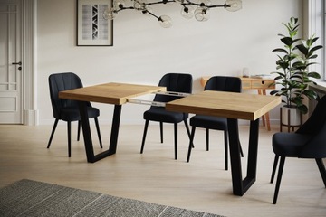 Стол раздвижной 140/240 LOFT, ножки металлические трапециевидные.