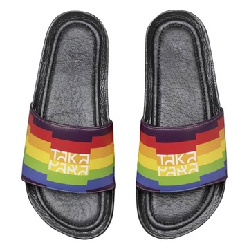 KLAPKI DAMSKIE PREMIUM 46 KUBOTA SKÓRZANE TĘCZOWE LGBT+ 46