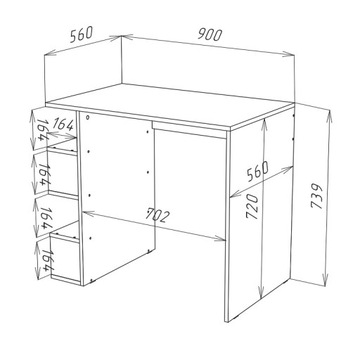 КОМПЬЮТЕРНЫЙ СТОЛ WOTAN ДУБОВЫЙ МАТЕРИАЛ ПОЛКИ 90см STERN T-12 Meble-Craft