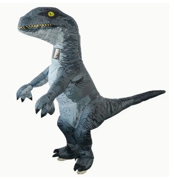 Kostium strój dmuchany przebranie T rex dinozaur SZARY T-REX