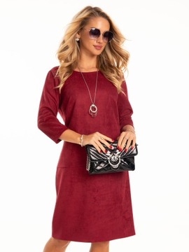 Элегантное, простое вечернее платье, замша Ала, выше колена, разные размеры.