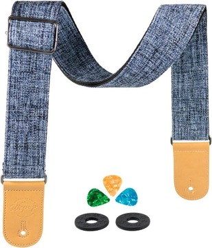 PASEK LNIANY REGULOWANY DO GITARY BLUE 90-160CM