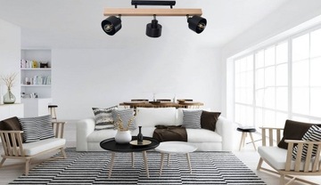 ЛЮСТРА ПОТОЛОЧНАЯ СВЕТИЛЬНИК 015-3PR LED E27 ДЕРЕВО ГОСТИНАЯ СПАЛЬНЯ КОМНАТА