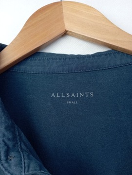 ATS polo ALLSAINTS bawełna granatowe S