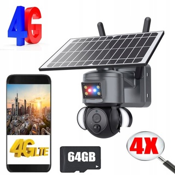 ZEWNĘTRZNA OBROTOWA KAMERA GSM SOLAR 4G 4MPX