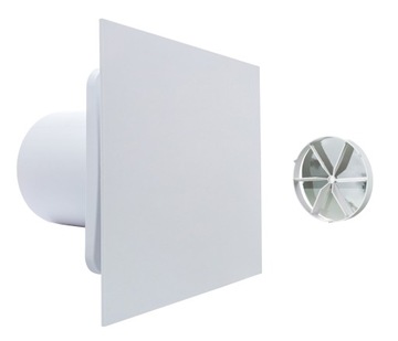 WENTYLATOR ŁAZIENKOWY FI100 PANEL BIAŁA PLEXA CICHY TIMER + GRATIS ZAWÓR