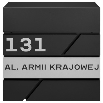 SKRZYNKA NA LISTY CZARNA GAZETOWNIK + ADRES WZÓR