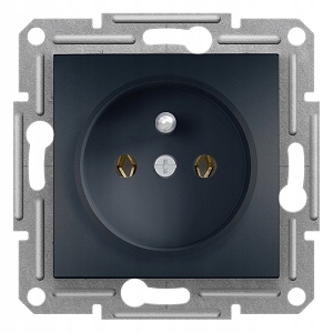 Schneider ASFORA Gniazdko elektryczne antracyt
