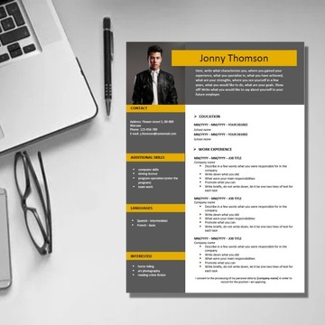 Редактируемый шаблон резюме в MS Word ENG 5/22/CV