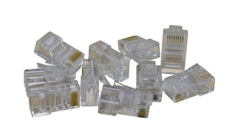 РАЗЪЕМ RJ45 8P8C ПОЗОЛОЧЕННЫЙ ИНТЕРНЕТ-ШТЕК КАТ.5E UTP 100 ШТ.
