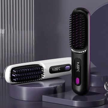 Bezprzewodowa prostownica do włosów Zasilana przez USB Wielofunkcyjna ładowarka USB, czarna