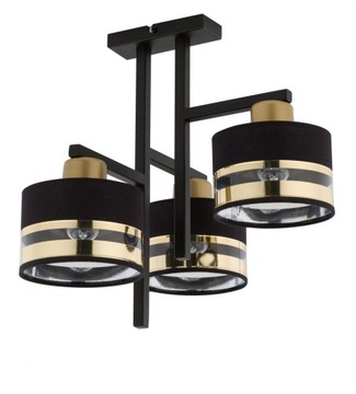 Designerski Nowoczesny SIGMA PRO 3 plafon CZARNY ZŁOTY LED