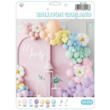 GIRLANDA BALONOWA PASTELOWE KWIATY Balony - 132szt