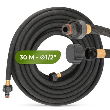 Wąż Ogrodowy 1/2 30 m NAWADNIAJĄCY POCĄCY Kroplujący Zraszający Gumowy Wody