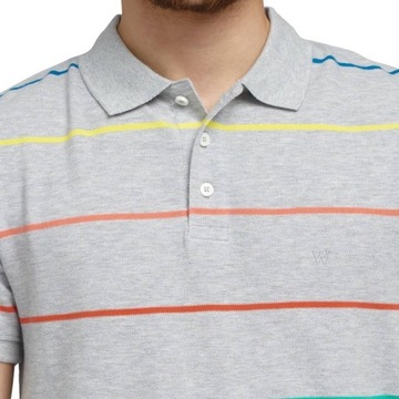 WRANGLER STRIPE POLO LIGHT GREY MEL W7F3K4X03 XL