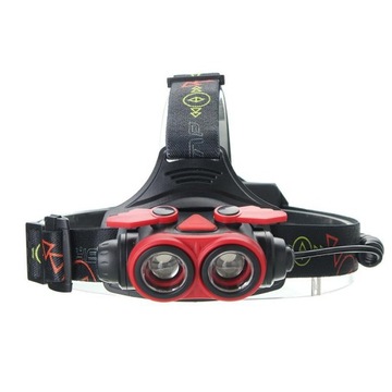 Latarka czołowa 2 x XM-L T6 ZOOM x 2 czołówka USB LC11